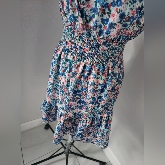 BCBG Paris Layered Chiffon Floral Print Ruffle Mini Summer Dress Women Size S - Picture 10 of 16